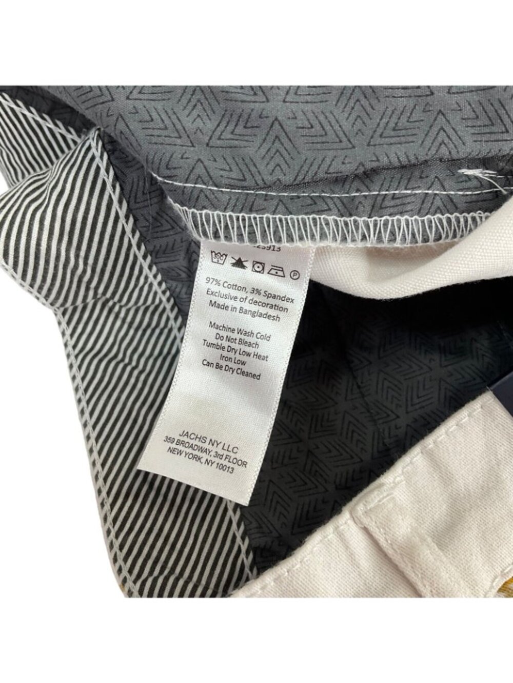 Jachs New York Chino Shorts Men's Sz 33 White Surfer Bleeker Fit Flat Frt $40Nwt - Picture 8 of 10